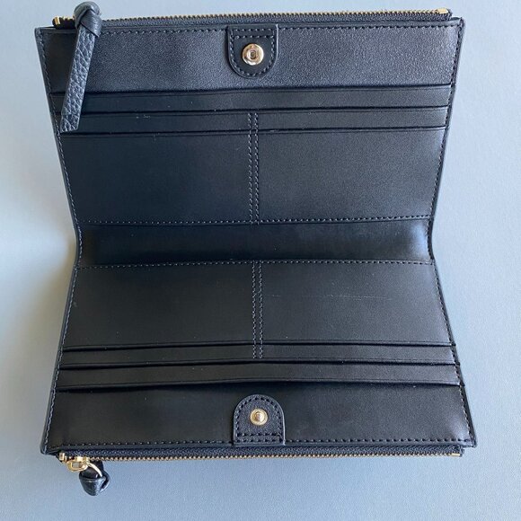 Kate Spade Studded Double Bifold Leather Black Wallet - Picture 5 of 11